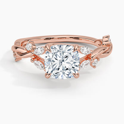 11/2Ct Cushion Lab Grown Diamond Twist Diamond Ring