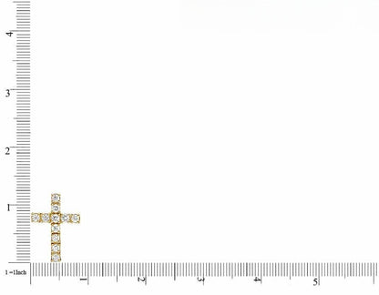 Lab Grown Diamond 14K One Row Solitaire Cross Pendant