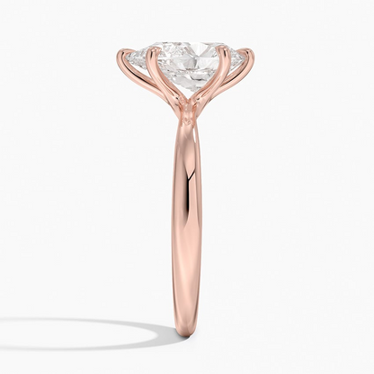 2Ct Pear lab Grown Diamond 2.7mm Six Prong Solitaire Ring