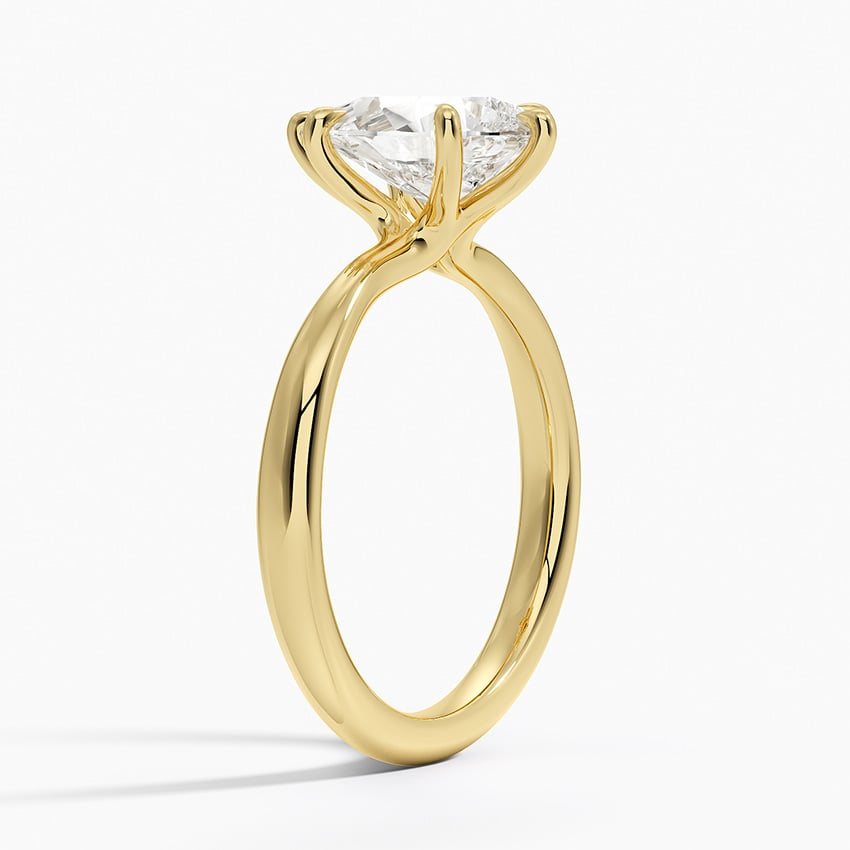 2Ct Pear lab Grown Diamond 2.7mm Six Prong Solitaire Ring