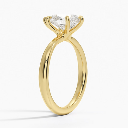 2Ct Pear lab Grown Diamond 2.7mm Six Prong Solitaire Ring