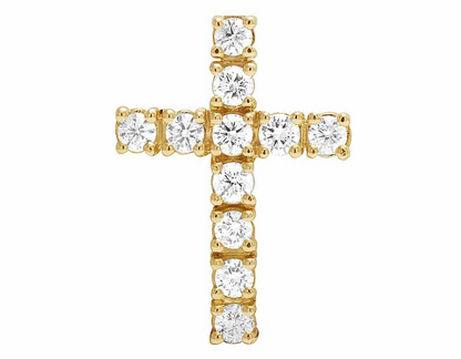 Lab Grown Diamond 14K One Row Solitaire Cross Pendant