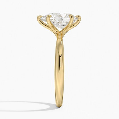 2Ct Pear lab Grown Diamond 2.7mm Six Prong Solitaire Ring