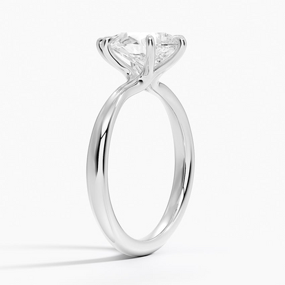 2Ct Pear lab Grown Diamond 2.7mm Six Prong Solitaire Ring