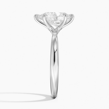 2Ct Pear lab Grown Diamond 2.7mm Six Prong Solitaire Ring
