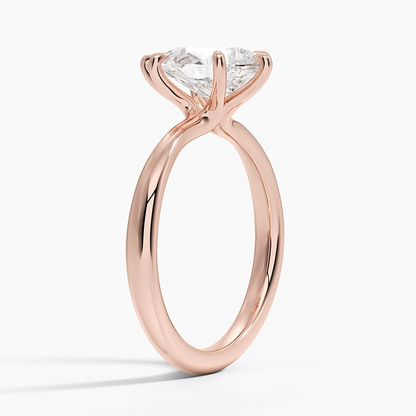 2Ct Pear lab Grown Diamond 2.7mm Six Prong Solitaire Ring