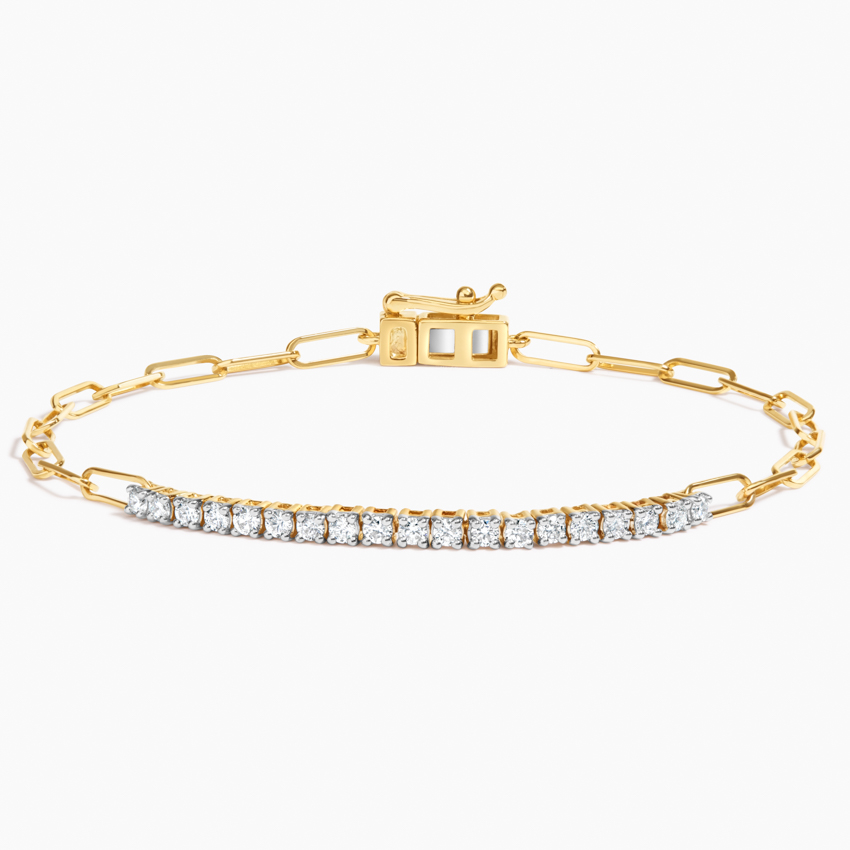 1/2CTW 7 inch Paperclip Lab Grown Diamond Tennis Bracelet