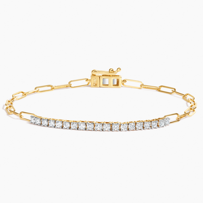 1/2CTW 7 inch Paperclip Lab Grown Diamond Tennis Bracelet