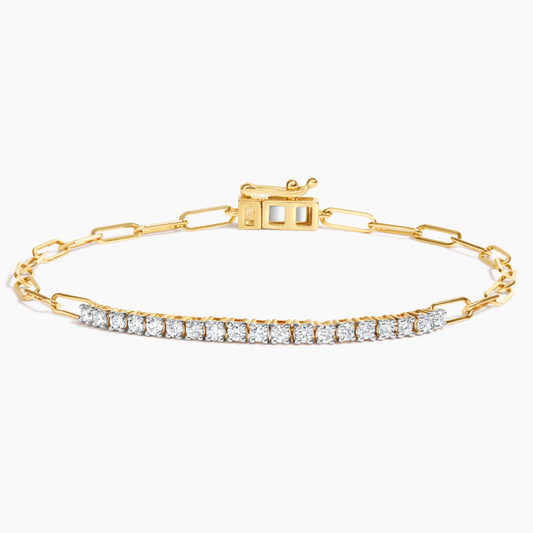 1/2CTW 7 inch Paperclip Lab Grown Diamond Tennis Bracelet