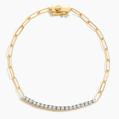 1/2CTW 7 inch Paperclip Lab Grown Diamond Tennis Bracelet