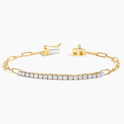 1/2CTW 7 inch Paperclip Lab Grown Diamond Tennis Bracelet