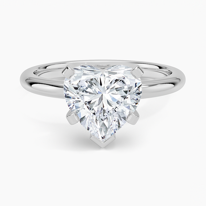 21/2 Heart Lab Grown Diamond 2mm Six-Prong Solitaire Ring
