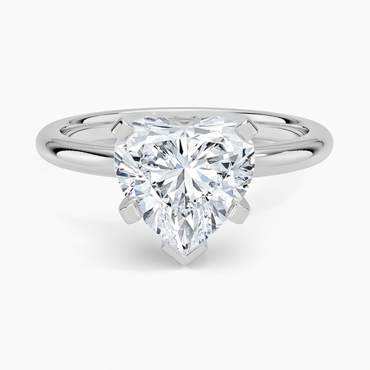 21/2 Heart Lab Grown Diamond 2mm Six-Prong Solitaire Ring