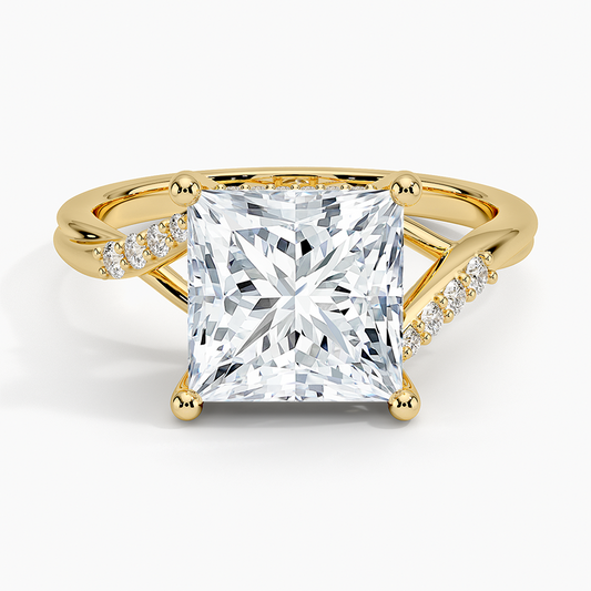 3Ct Princess Lab Grown Diamond Hidden Halo Diamond Ring
