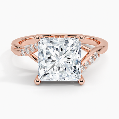 3Ct Princess Lab Grown Diamond Hidden Halo Diamond Ring