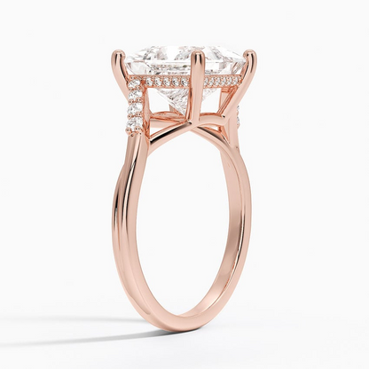 3Ct Princess Lab Grown Diamond Hidden Halo Diamond Ring