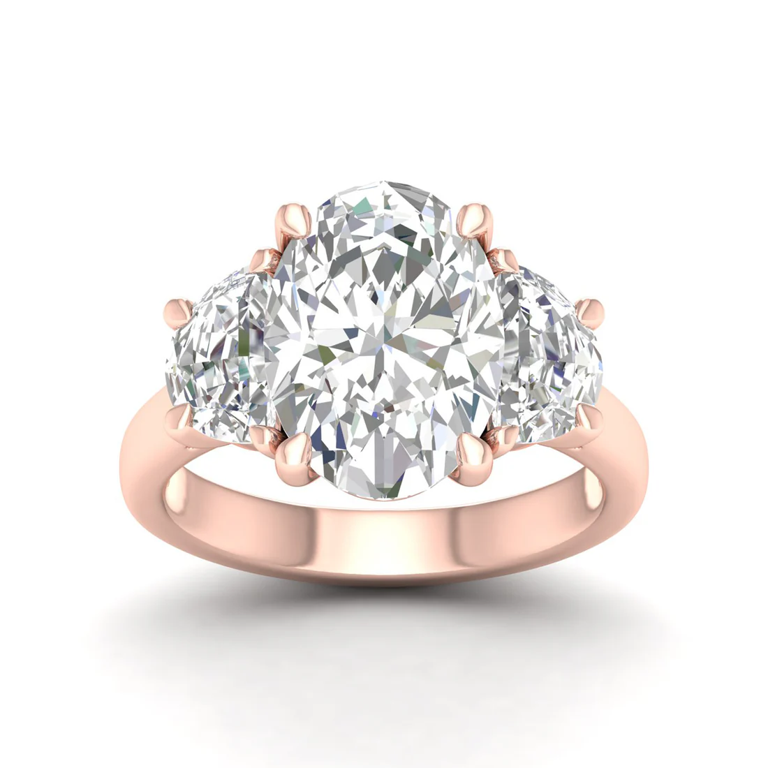 5 CTW Oval Three Stone Lab Grown Diamond Ring