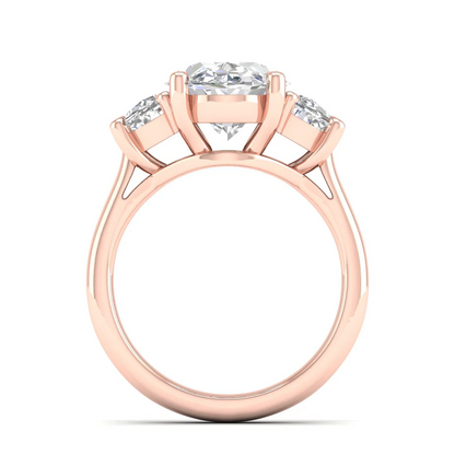 5 CTW Oval Three Stone Lab Grown Diamond Ring