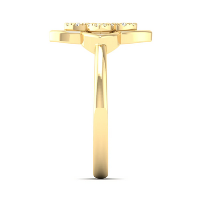 0.12Ctw Floral Design Lab Grown Diamond fashion Ring