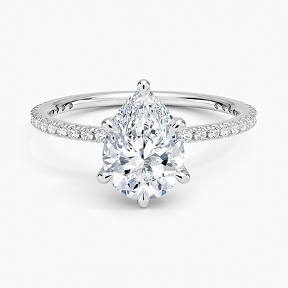 1 1/2CT Pear Lab-Grown Diamond Perfect Fit Three-Quarter Diamond Ring