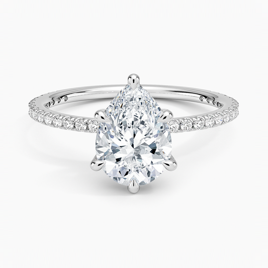 1 1/2CT Pear Lab-Grown Diamond Perfect Fit Three-Quarter Diamond Ring