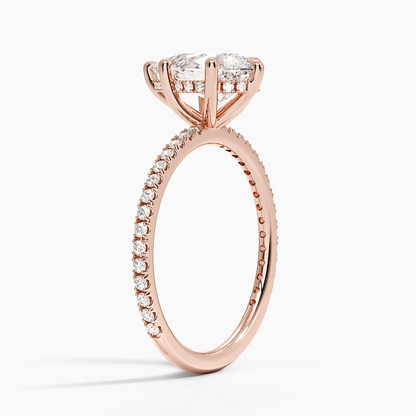 1 1/2CT Pear Lab-Grown Diamond Perfect Fit Three-Quarter Diamond Ring