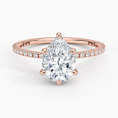 1 1/2CT Pear Lab-Grown Diamond Perfect Fit Three-Quarter Diamond Ring