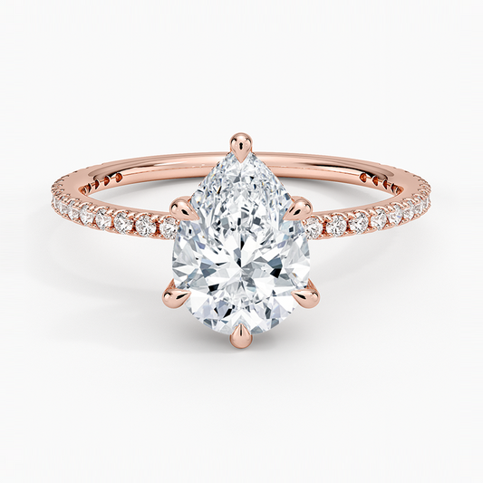 1 1/2CT Pear Lab-Grown Diamond Perfect Fit Three-Quarter Diamond Ring