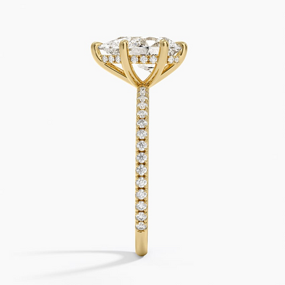 1 1/2CT Pear Lab-Grown Diamond Perfect Fit Three-Quarter Diamond Ring