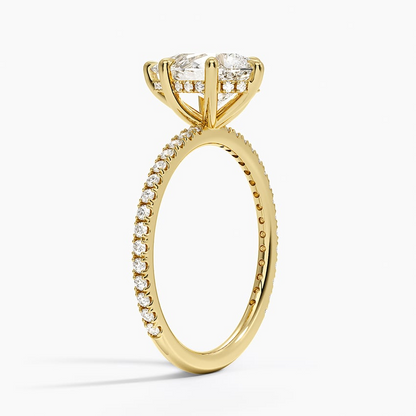 1 1/2CT Pear Lab-Grown Diamond Perfect Fit Three-Quarter Diamond Ring