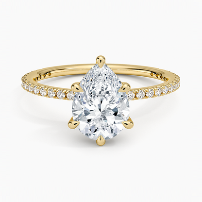 1 1/2CT Pear Lab-Grown Diamond Perfect Fit Three-Quarter Diamond Ring
