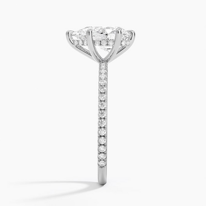 1 1/2CT Pear Lab-Grown Diamond Perfect Fit Three-Quarter Diamond Ring