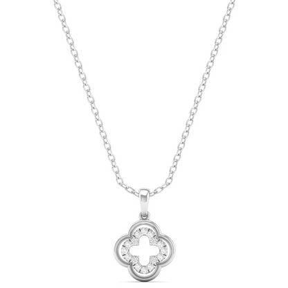 0.12CTW Lab Grown Diamond Rounded Clover Pendant