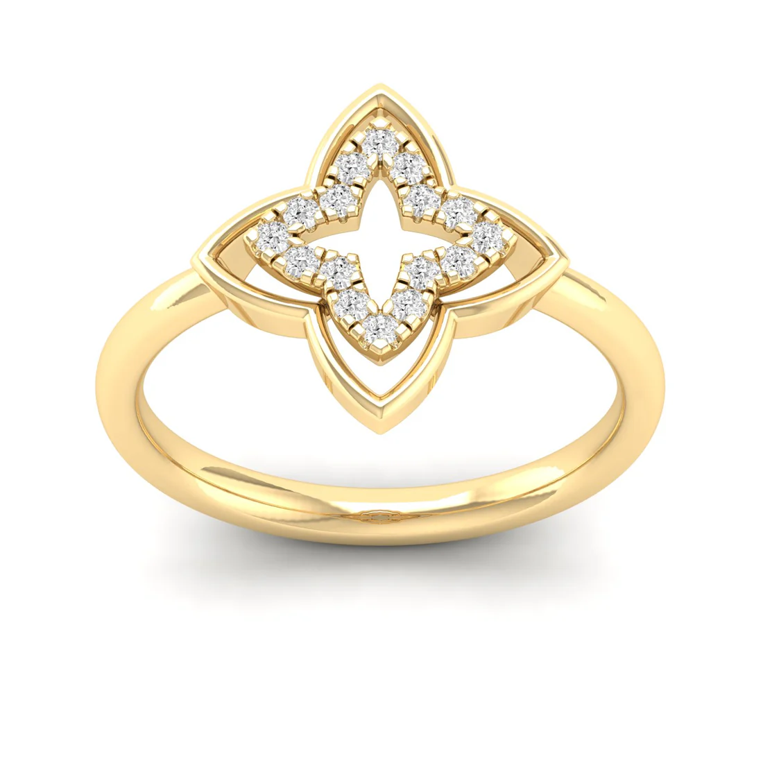 0.12Ctw Floral Design Lab Grown Diamond fashion Ring