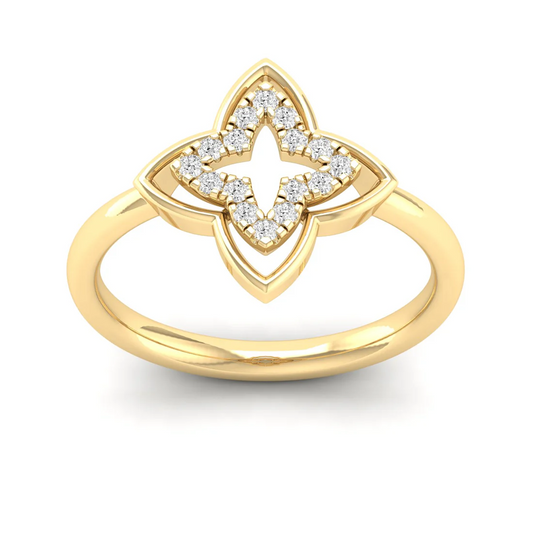 0.12Ctw Floral Design Lab Grown Diamond fashion Ring