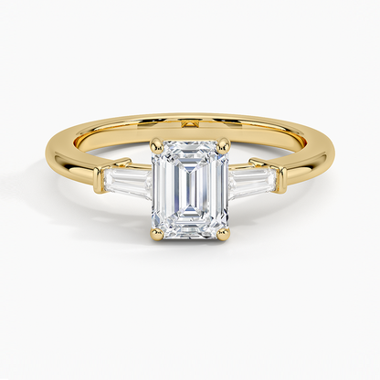 1 CT Tapered Baguette Gold Three Stone Diamond Ring