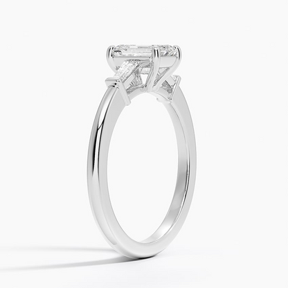 1 CT Tapered Baguette Gold Three Stone Diamond Ring