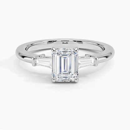 1 CT Tapered Baguette Gold Three Stone Diamond Ring