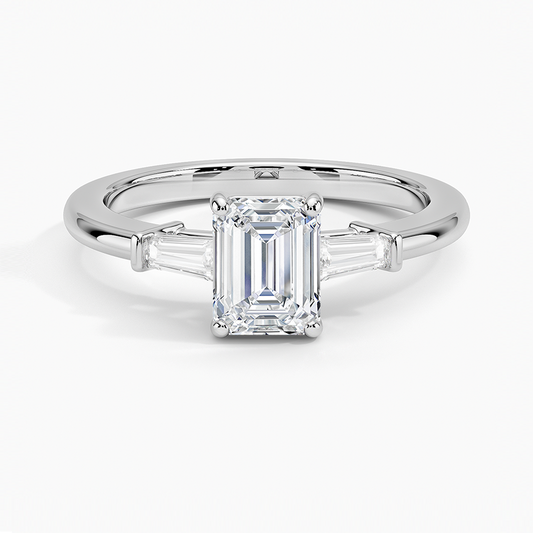1 CT Tapered Baguette Gold Three Stone Diamond Ring
