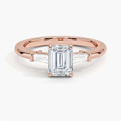 1 CT Tapered Baguette Gold Three Stone Diamond Ring