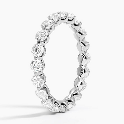 Round Cut Lab Grown Diamond 14k Gold Full Eternity Stacking Wedding Band