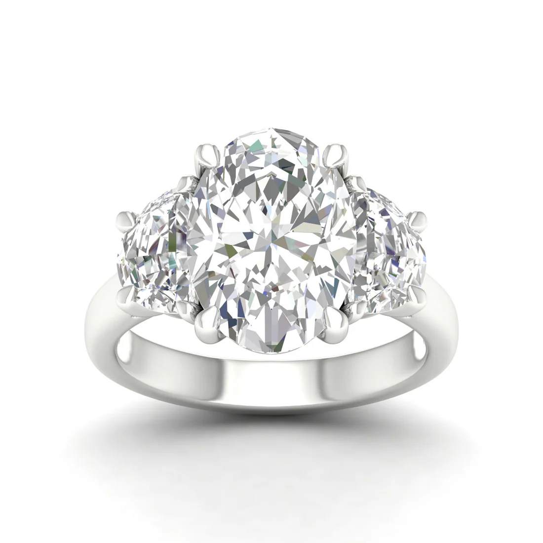 5 CTW Oval Three Stone Lab Grown Diamond Ring