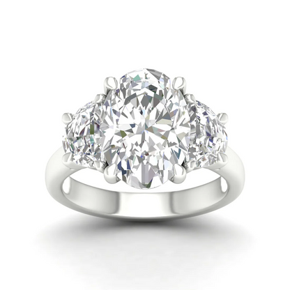 5 CTW Oval Three Stone Lab Grown Diamond Ring