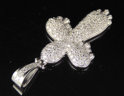 1.55 CTW 10K Lab Grown Diamond Drip Cross Pendant