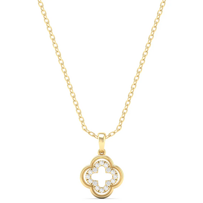 0.12CTW Lab Grown Diamond Rounded Clover Pendant