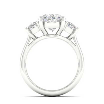 5 CTW Oval Three Stone Lab Grown Diamond Ring
