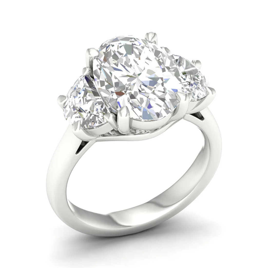 5 CTW Oval Three Stone Lab Grown Diamond Ring
