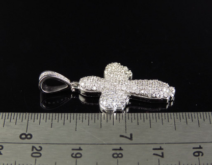 1.55 CTW 10K Lab Grown Diamond Drip Cross Pendant
