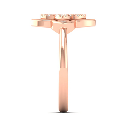 0.12Ctw Floral Design Lab Grown Diamond fashion Ring