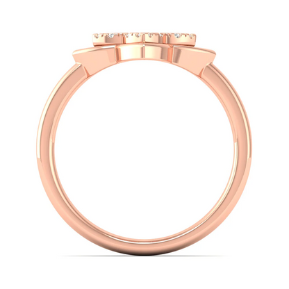 0.12Ctw Floral Design Lab Grown Diamond fashion Ring